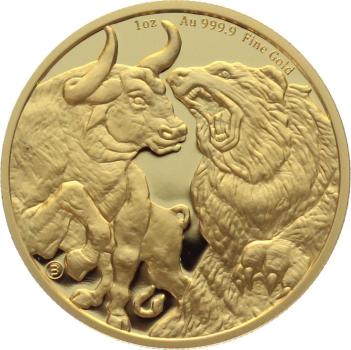 Tschad 500000 Francs 2023 Bull and Bear - 1 Unze Feingold